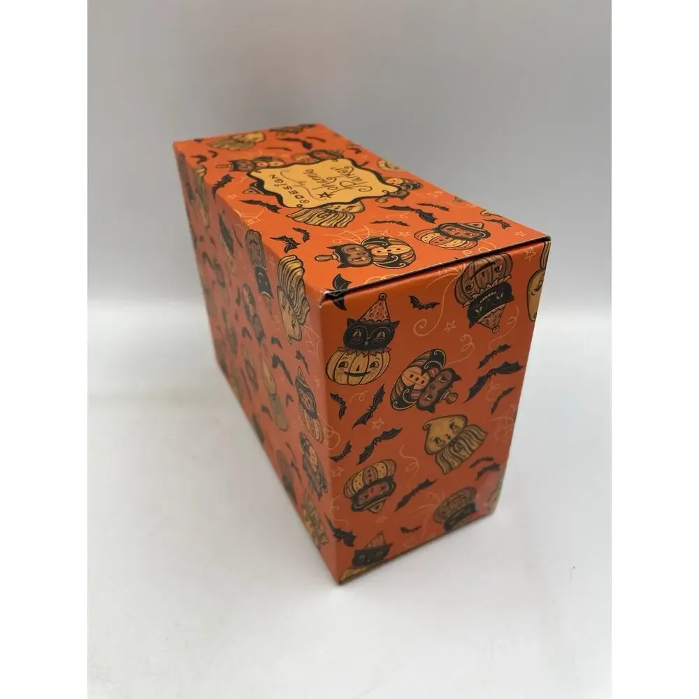 Johanna Parker Black Cats on Pumpkin Mr & Mrs Salt & Pepper Shaker Set NEW